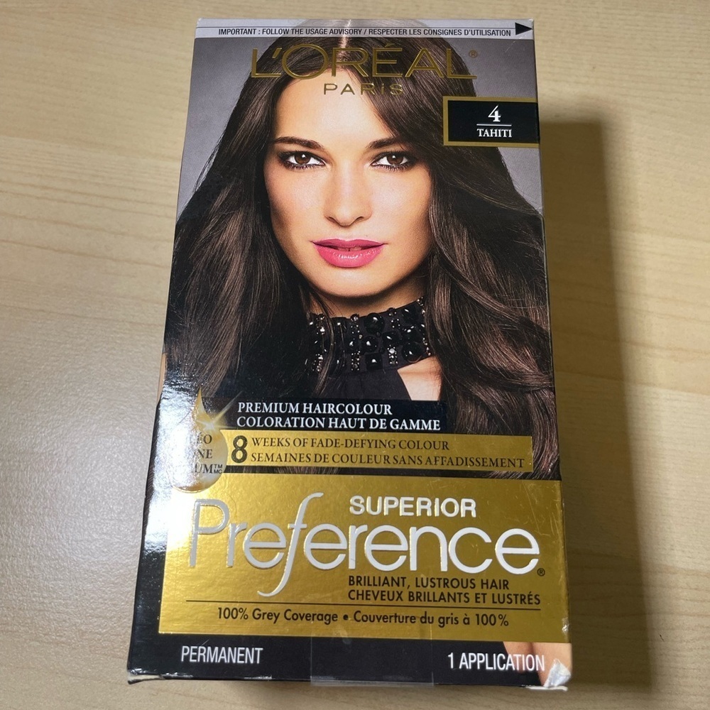 L’Oréal NWT Hair Dye Brown Shade 4 Tahiti Brunette Permanent Colouring Color Box